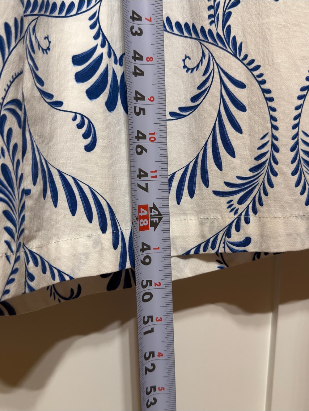 7 For All Mankind White/Blue Floral Square Neck A-Line Midi Zip Dress 10 NWT - Picture 14 of 14